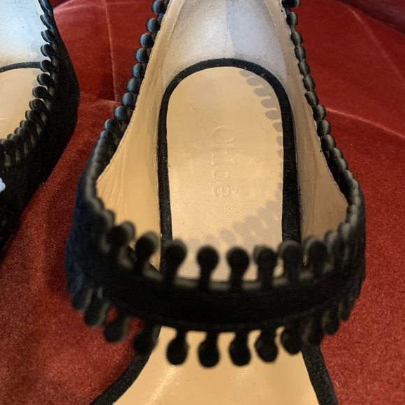 Chloé - Black Suede Sandals (NWT, Size 5.5) - Picture 4 of 4